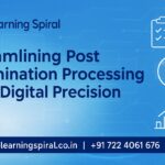 University post examination processing dashboard illustrating digital evaluation and result compilation, supported by Learning Spiral Ltd.
