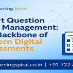 University examination officer reviewing a secure digital Question Bank Management System interface built by Learning Spiral Ltd.