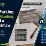 Examiner reviewing scanned answer sheets through an On-Screen Marking workflow designed for universities by Learning Spiral Ltd.